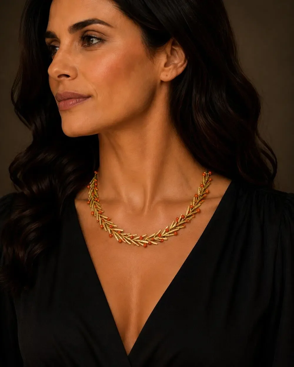 Michael Michaud Asparagus Vine Statement Necklace